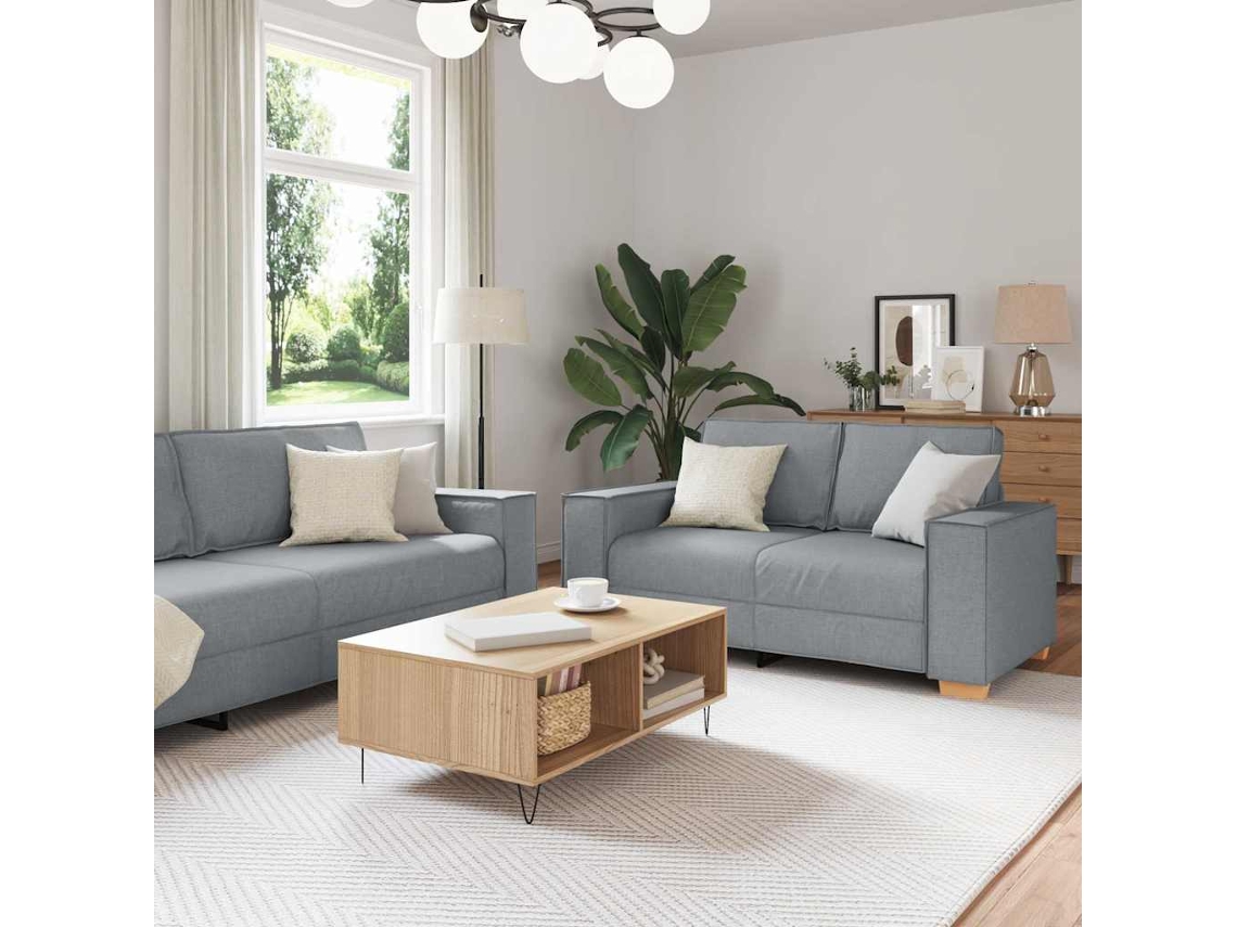Vidaxl Sofá 3 Pcs Cinzento-claro 220 X 80 X 84 Cm