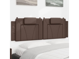 Vidaxl Almofadão De Cabeceira Viana 160 Cm Couro Artificial Castanho