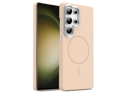 Capa Para Samsung Galaxy S23 Ultra 5g Fina Circular Magsafe À Prova De Choque Dourada Em Policarbonato Ouro Deserto