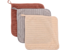 Conjunto de 3 toalhas de banho coral superabsorventes e sólidas.