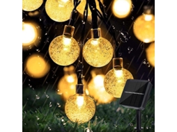 Luces De Cadena Solar Ao Ar Livre, 50 Leds, 8 Modos, Esferas De Cristal, Impermeável
