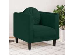 Vidaxl Poltrona Com Almofadão Veludo Verde-escuro