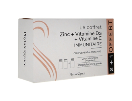 Oferta especial de conjunto de vitamina C de zinco e vitamina D3 PHYTALESSENCE