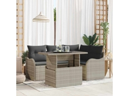 Vidaxl Conjunto De Sofá De Jardim 5 Unid. Cinzento-claro