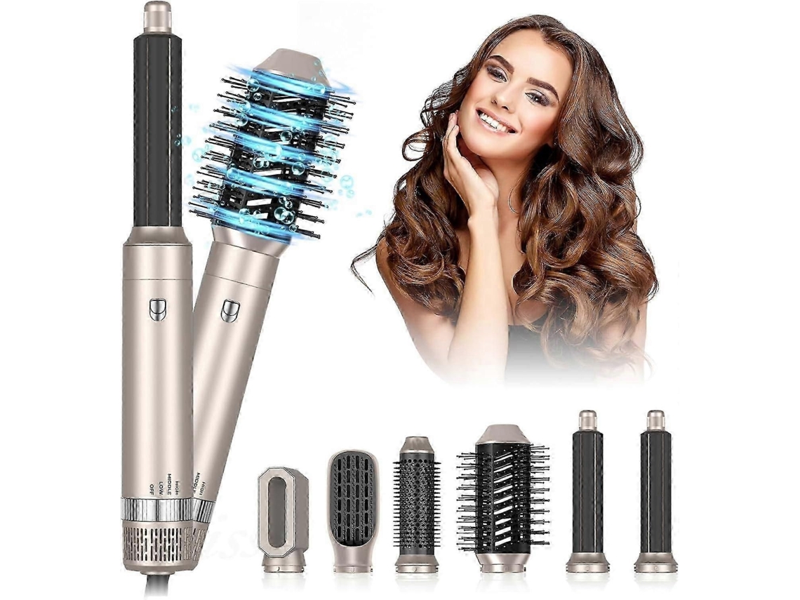 Escova Secadora De Cabelo Elétrica 6 Em 1 Com Função De Secagem Rápida E Modelagem De Cachos - Elysve