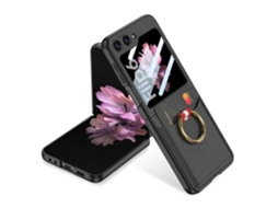 Capa De Celular De Couro Ultrafina Integrada Gkk Com Compartimentos Para Cartões E Suporte De Anel Para Samsung Galaxy Z Flip6