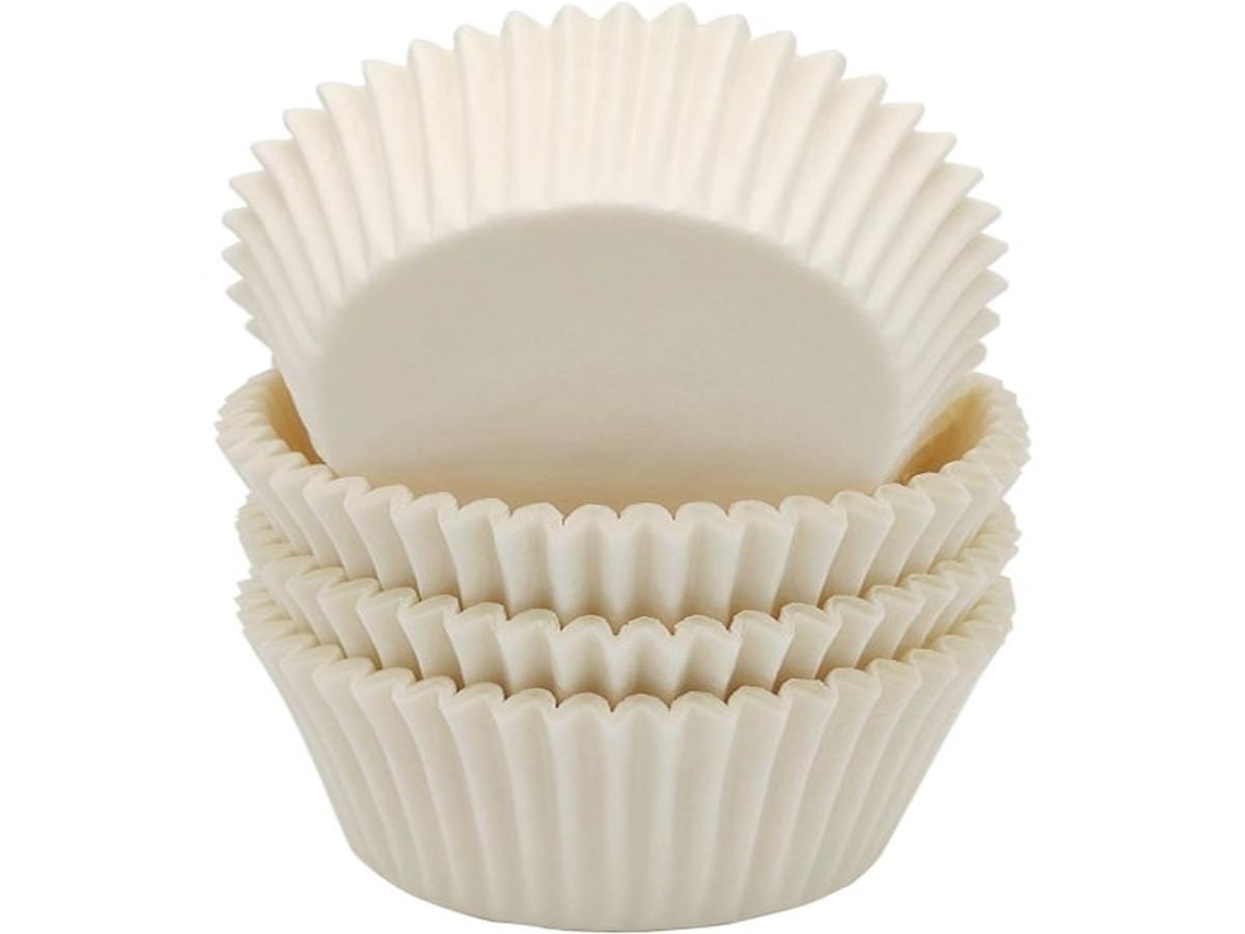 Formas para muffins Lurelia, 100 unidades, brancas, para muffins e cupcakes.