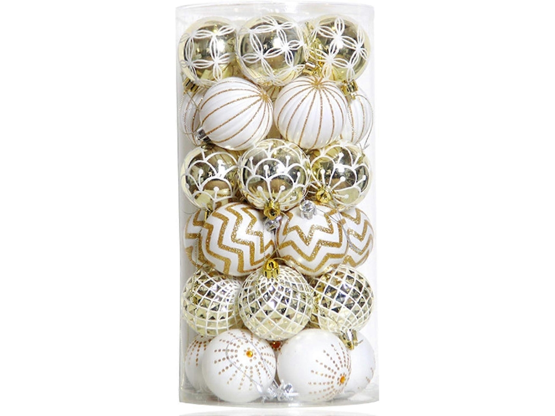 Balabela 30 Bolas De Natal, 60 Mm, Pintadas E Inquebráveis, Para Decorar A Árvore De Natal Olysi Shop