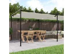 Vidaxl Pérgola Com Toldo Retrátil 589x292x230 Cm Cor Creme