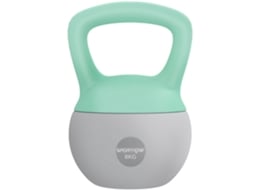 Kettlebell De 8 Kg Pesa Russa Preenchida De Areia Metálica E Alça Antiderrapante Para Treino De Musculação Em Casa Ginásio 19x19x28cm Cinzento