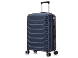 Mala Média Expansível Abspc 66x45x27,50 Cm 30 Cm Estendida | 82l 90l | 24 Polegadas | 23 Kg Com Fecho De Combinação Semi Rígido Azul Marinho Raykong