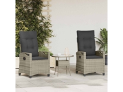 Vidaxl Cadeira De Jardim 2 Unid. Cinza Claro E Cinza Escuro