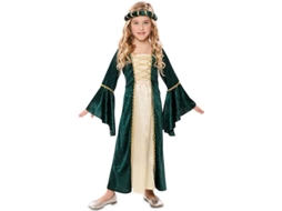 Fato de Menina DISFRAZZES Dama Medieval Verde (Tam: 7 a 9 anos)