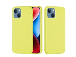 Capa De Silicone Para Iphone 15 Plus - Cor Sólida, Proteção Fina E Antiaderente - Amarelo Limão