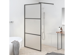 Vidaxl Divisória De Chuveiro 115x195 Cm Vidro Opaco Esg Preto