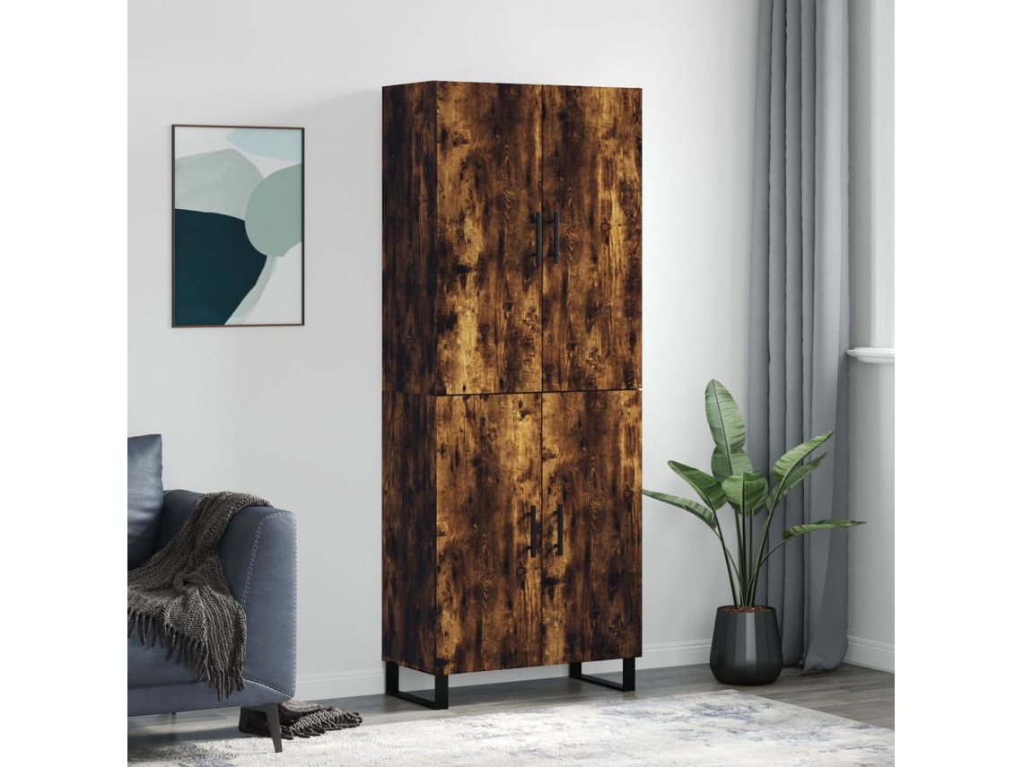 Armario alto 69,5x34x180 cm Madera procesada de roble ahumado