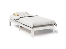 Cama Sem Colchão 90x200 cm Madeira de Pinho Maciça Branco MAISON EXCLUSIVE