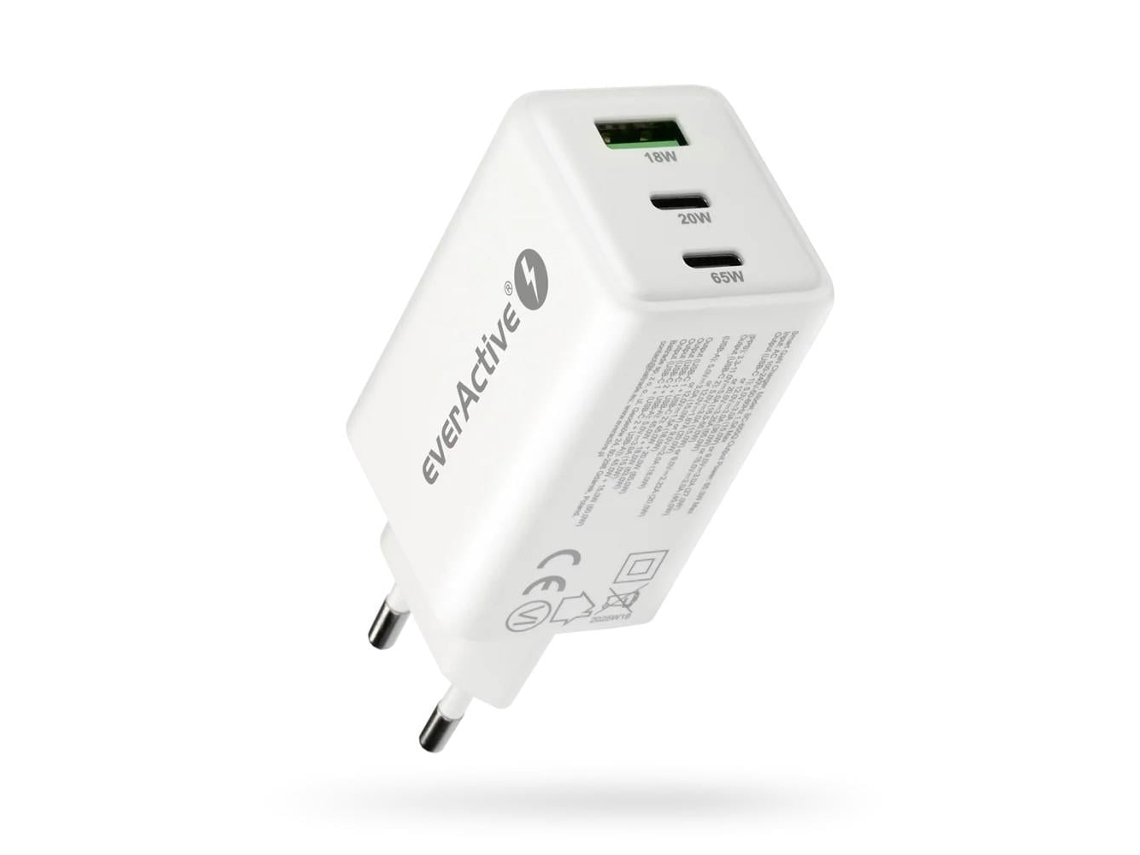Carregador de Parede EVERACTIVE USB-C 65W PD PPS