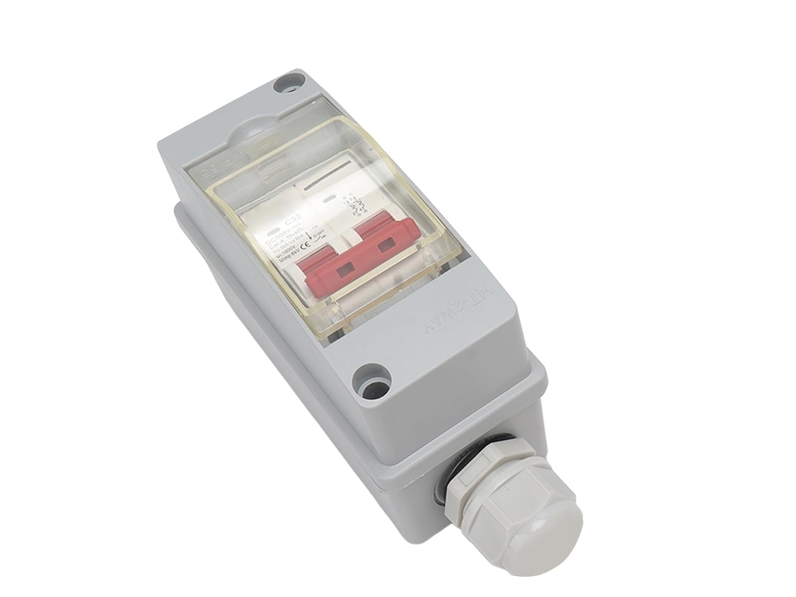 Disjuntor Mcb 32a Com Proteção Contra Surtos E Interruptor Solar, Em Policarbonato.
