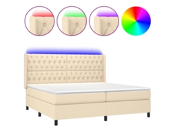 Box Spring Bed, Box Spring Beds Vidaxl Creme Tecido (200 X 200 Cm)