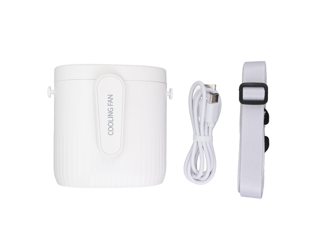Ventilador portátil de cintura con clip, 3 velocidades, 4000 mAh, funcionamiento silencioso, recargable, blanco | S/MARCA