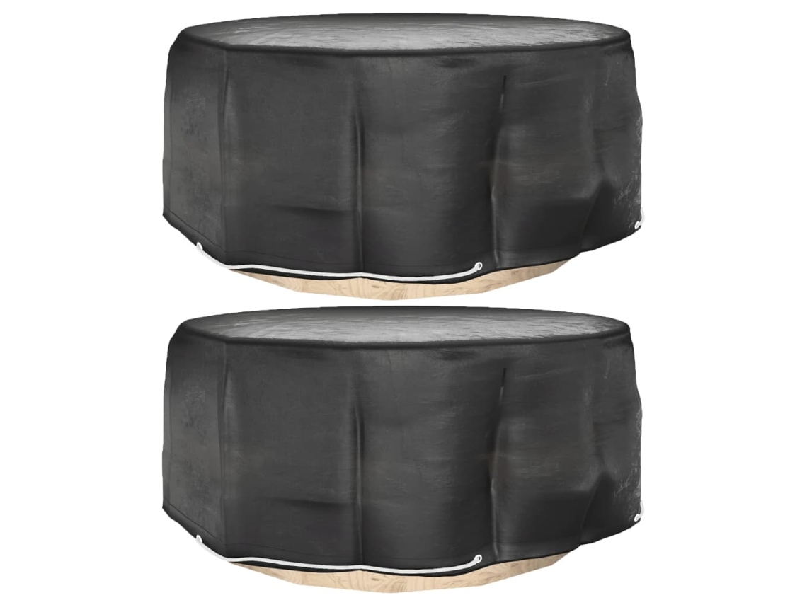 Vidaxl Capas P/ Mobília De Jardim 2 Pcs C/ 10 Ilhós Ø260x90 Cm Redondo