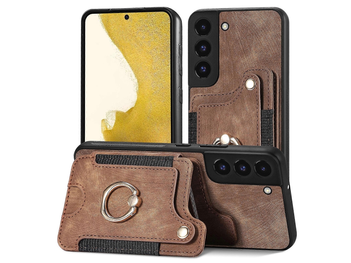 Capa Tipo Carteira Com Vários Cartões E Toque De Pele Retrô Para Samsung Galaxy S22 5g