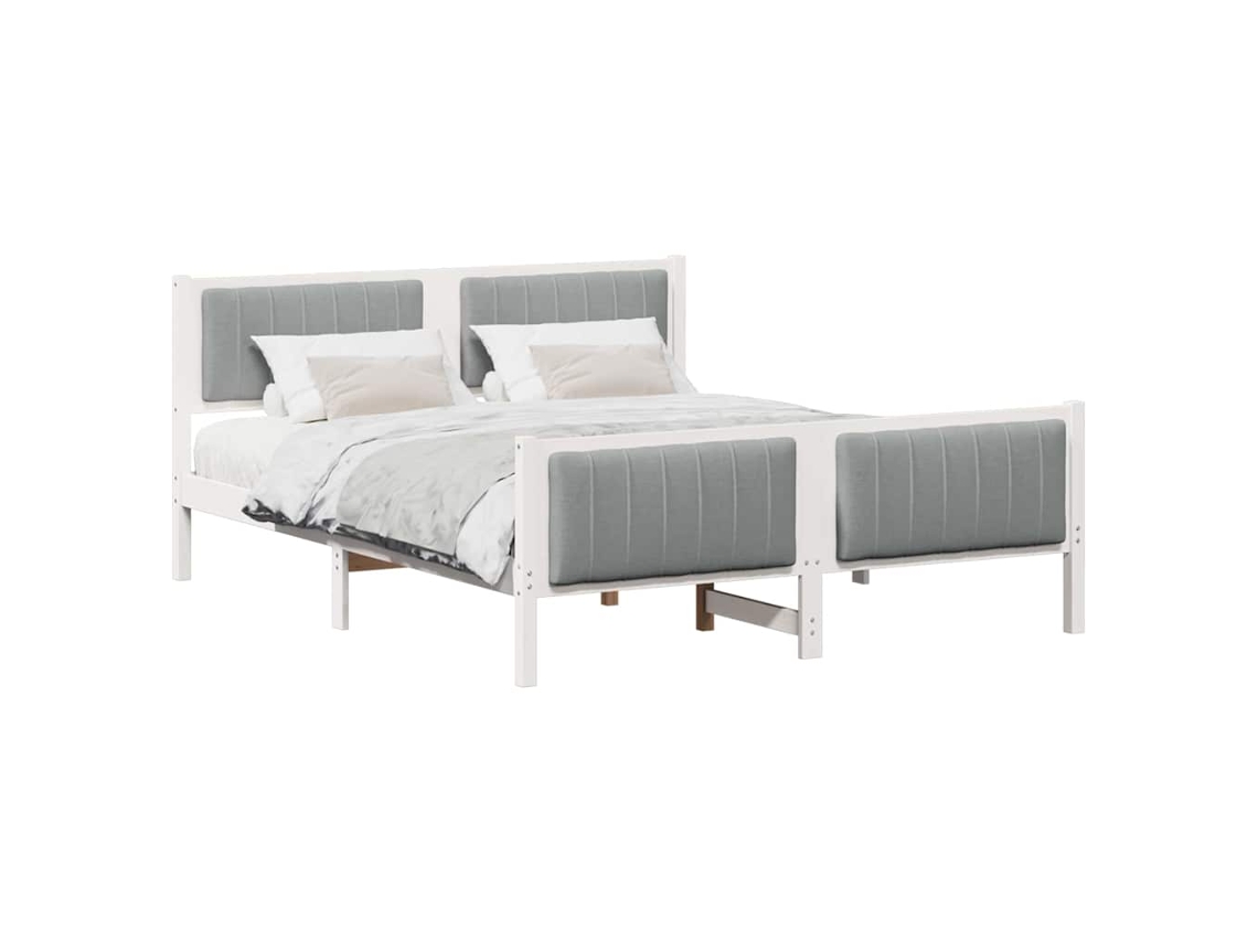 Estrutura da Cama Branco e Cinza Claro 150 X 200 Cm MAISON EXCLUSIVE