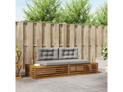 Vidaxl 2 Unid. Conjunto De Sofás Para Exterior Cinza Natural E Claro