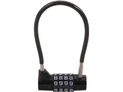 Cadeado Preto Com Combinação De 4 Dígitos, Cabo Reconfigurável E 175 Mm