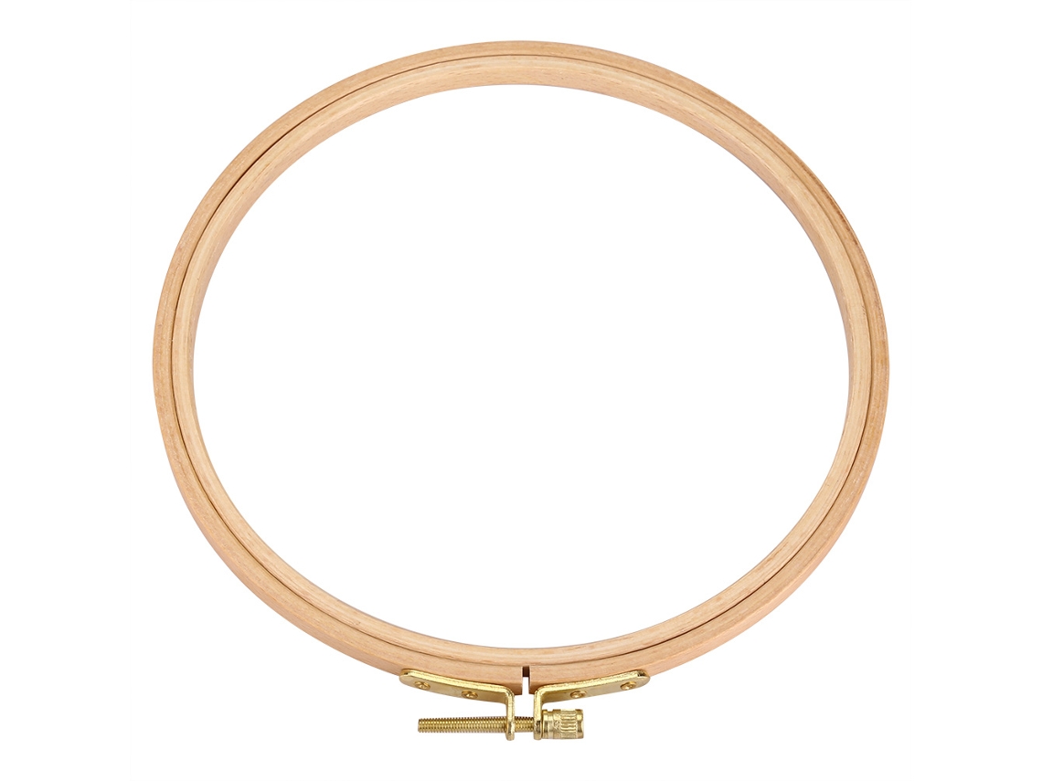 Aro Bordado Mão Madeira Quadro Costura Cruzada 18cm