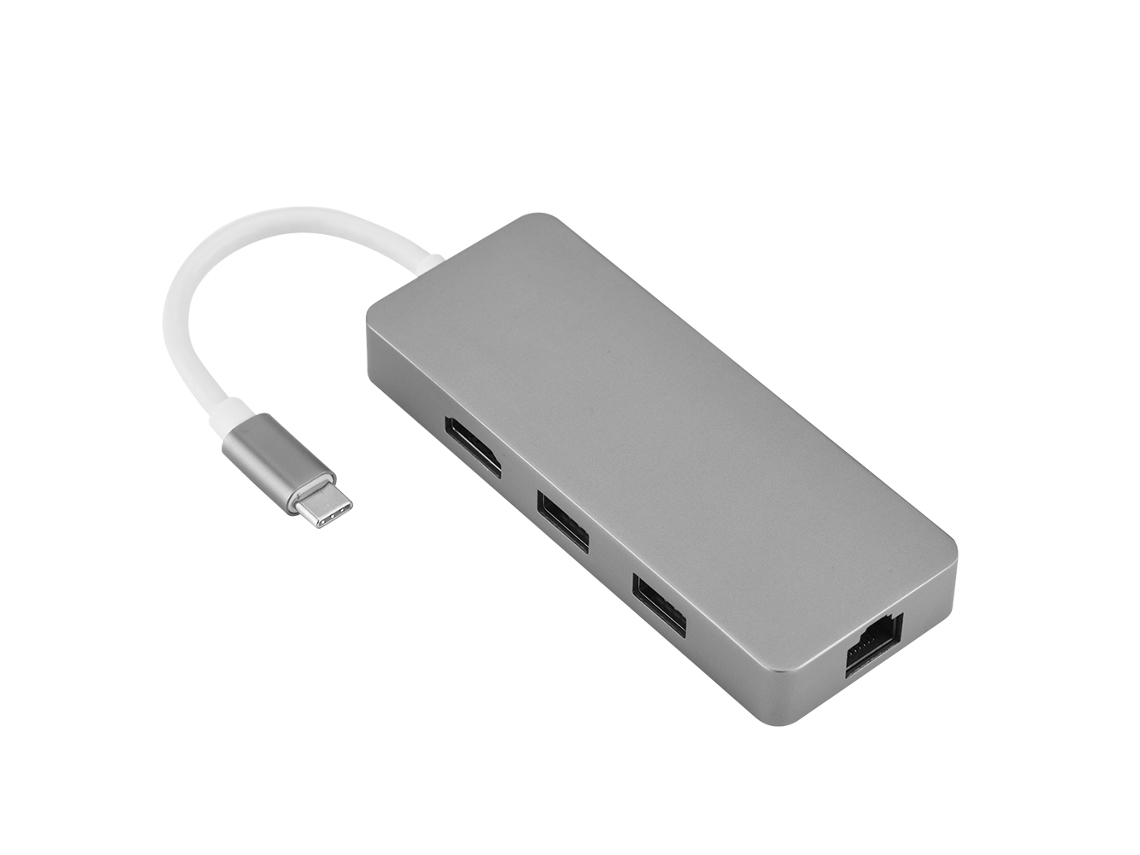 Hub (adaptador Hdmi De Carregamento Usb3.0) Vt102 Hub Cinza Ferro