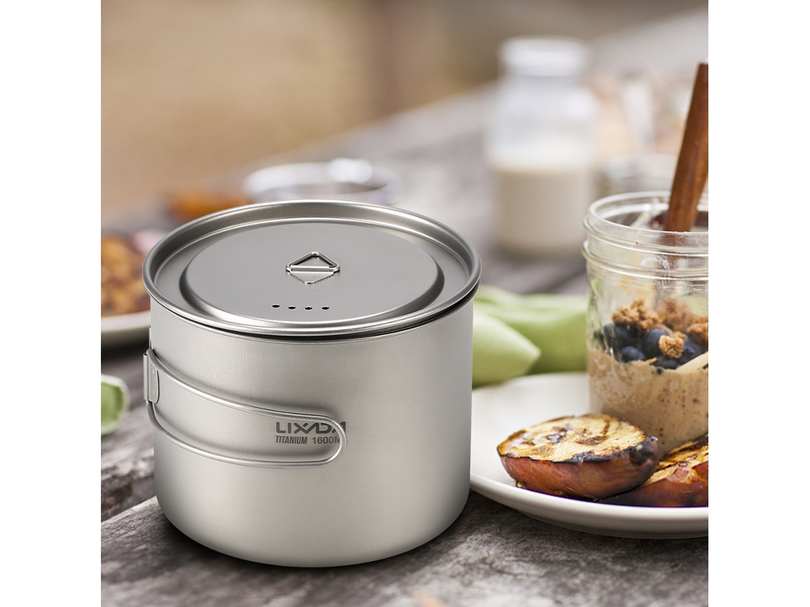 Panela de Titânio Ultraleve 1600ml Camping