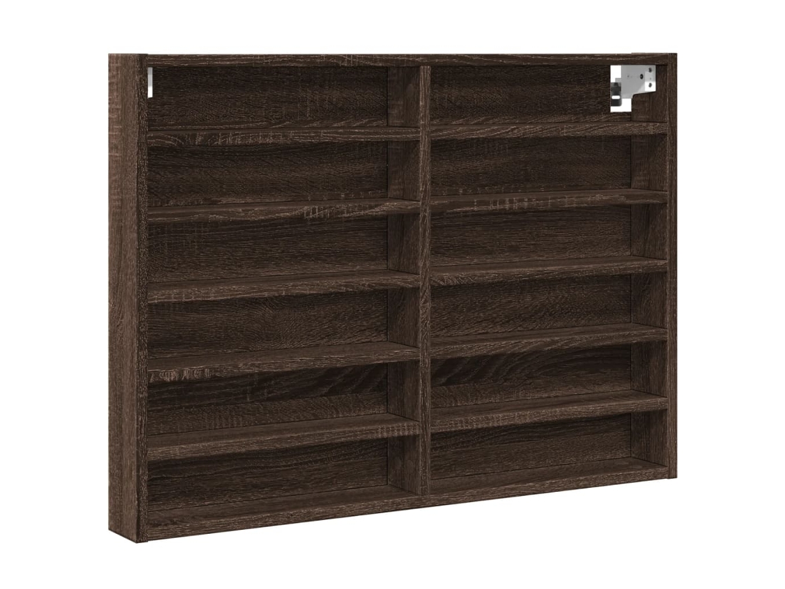 Vitrine Cabinet, Vitrine Cabinets Vidaxl Marrom Madeira Processada (80 X 8.5 X 58 Cm)