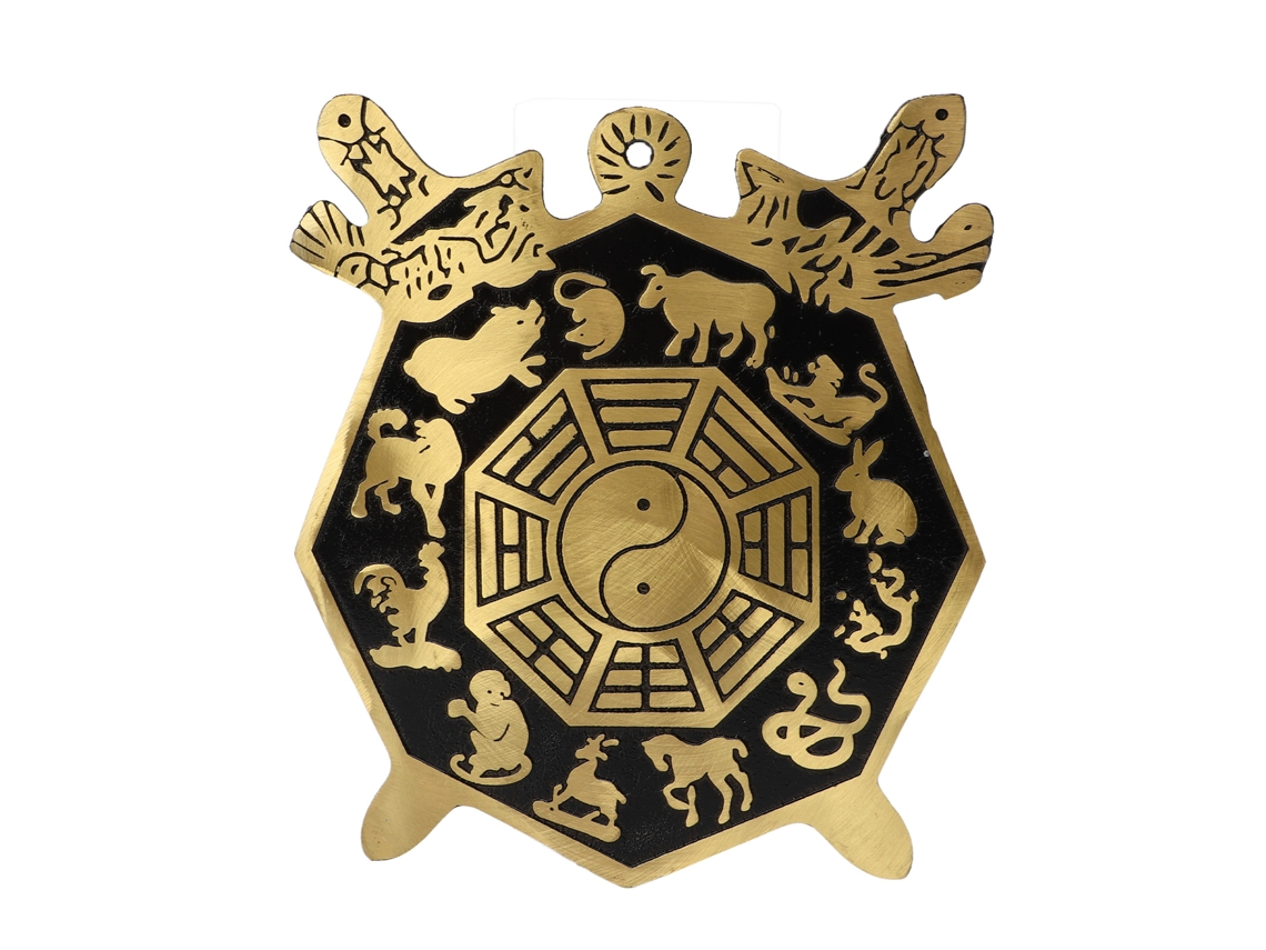 Espelho de Bagua Latão 12 Signos Animais para Sorte