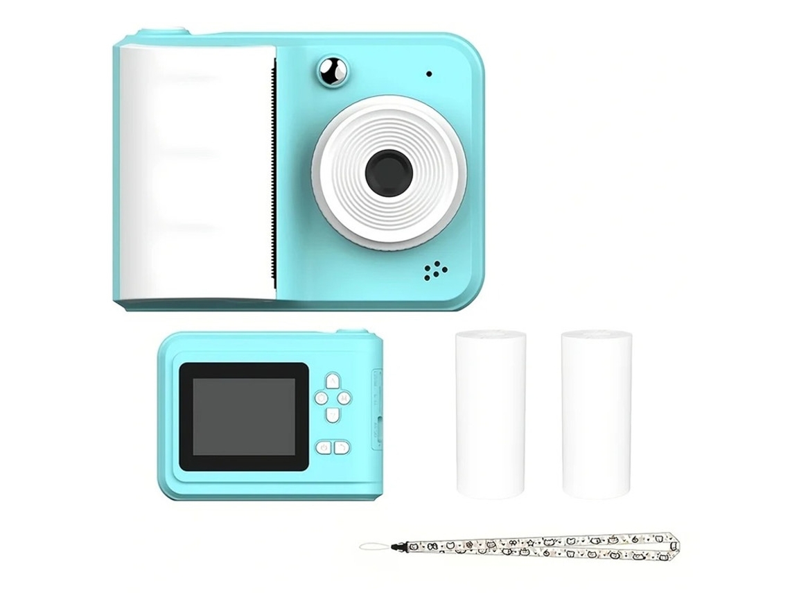 Minicâmera digital Yizhood com 2 rolos de papel térmico, carregamento USB e 32 GB de memória.