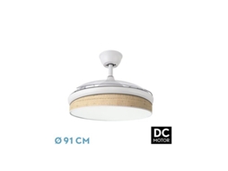 Ventilador Dc Moda 72W Branco/Light Reed 3 Lâminas FABRILAMP FABRILAMP