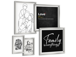 Conjunto De Pinturas Valores Familiares De Amor Proximidade Espelharte (5 Peças)