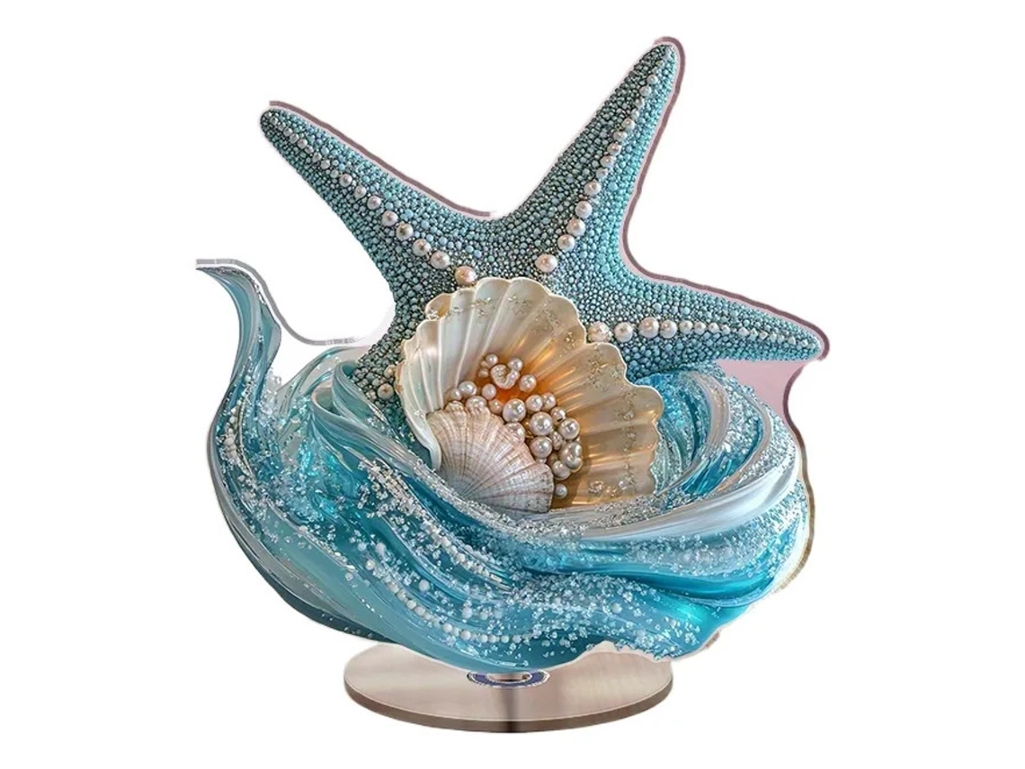 Decoração De Mesa De Acrílico Plana Com Estrelas Do Mar E Co