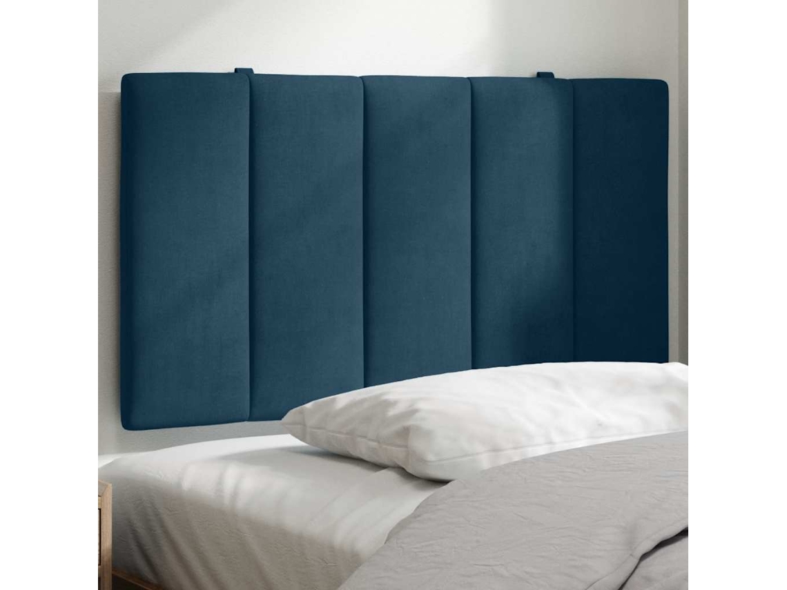 Vidaxl Almofadão De Cabeceira Hanko 80 Cm Veludo Azul