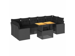 Garden Sofa Set, Garden Sofa Sets Vidaxl Preto Rattan / Vime (n/a)