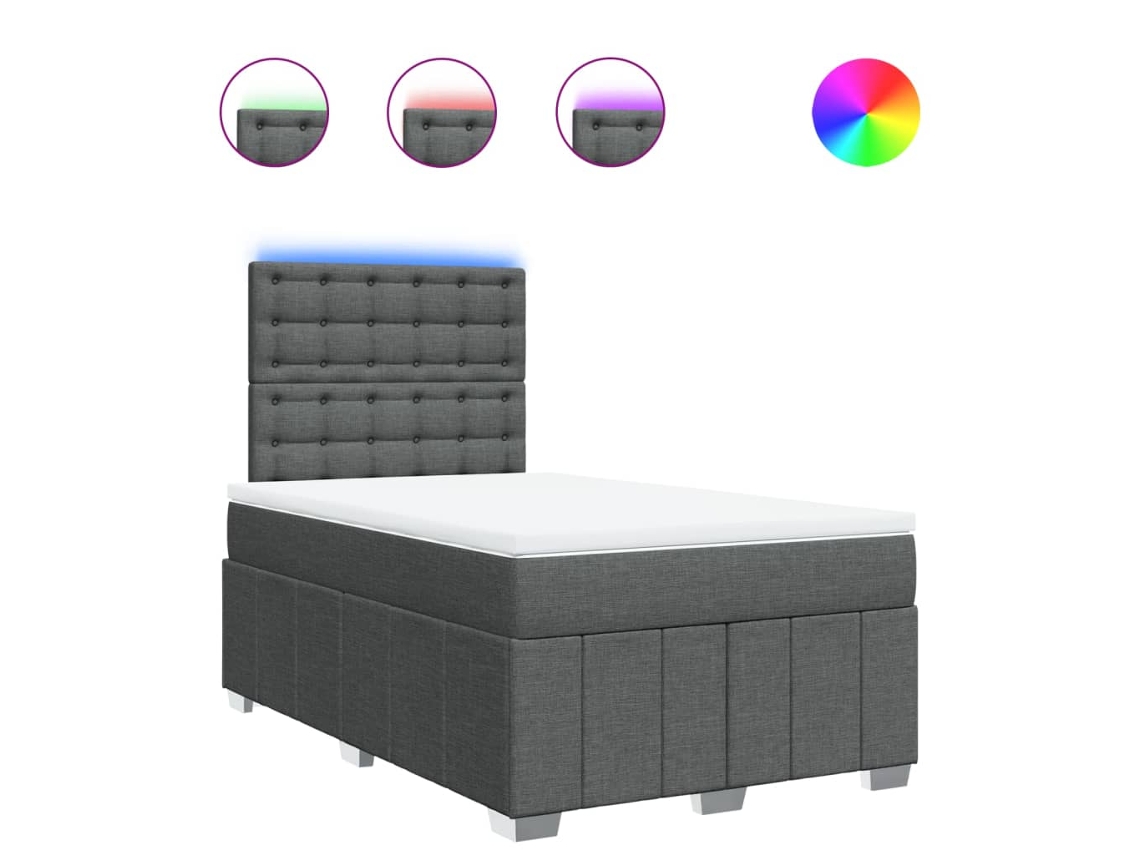 Box Spring Bed, Box Spring Beds Vidaxl Cinzeto Tecido (120 X 200 Cm)