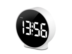 Pequeno Despertador Digital Led Desk Travel Relógio Eletrônico Duplo Alarme Snooze Dimmable Day Set 12/24h Semana Display 4 Polegadas Branco