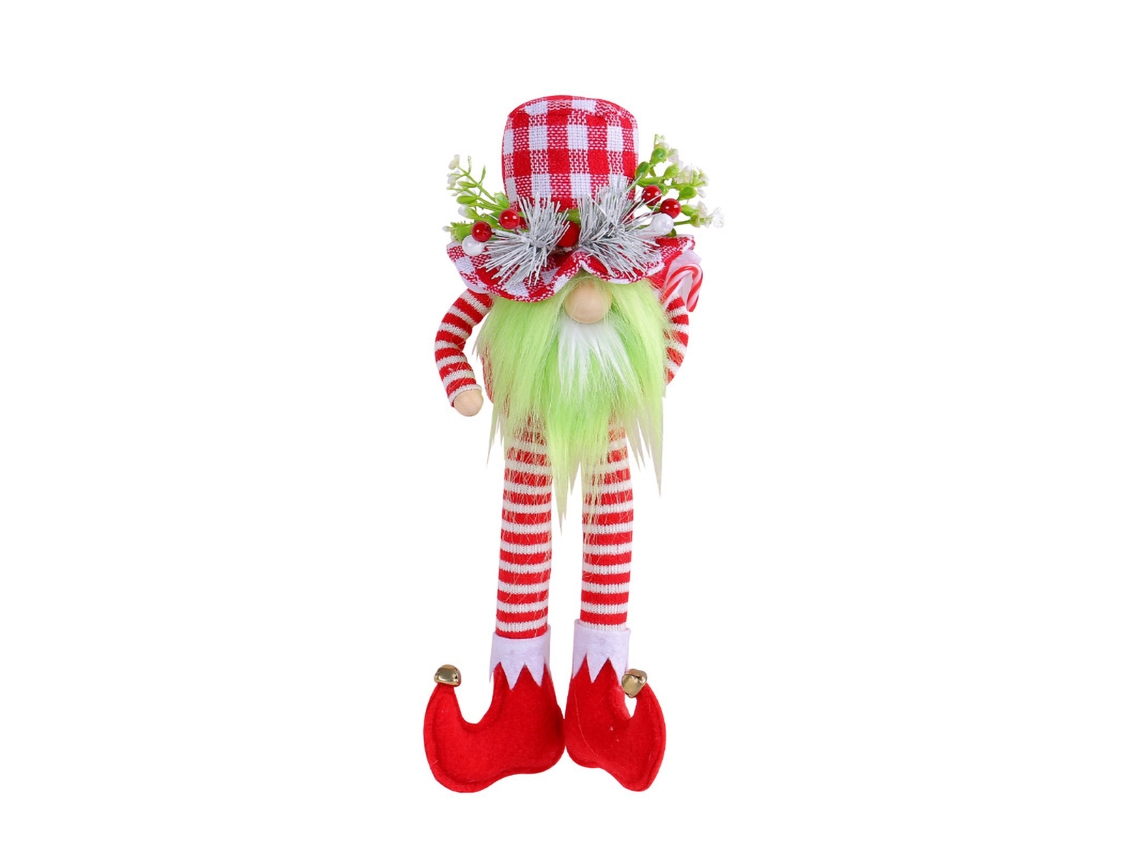 Laxiscreed Boneca De Natal Com Barba Verde, Patinho Xadrez Vermelho E Branco, Brinquedo De Peluche Sem Rosto