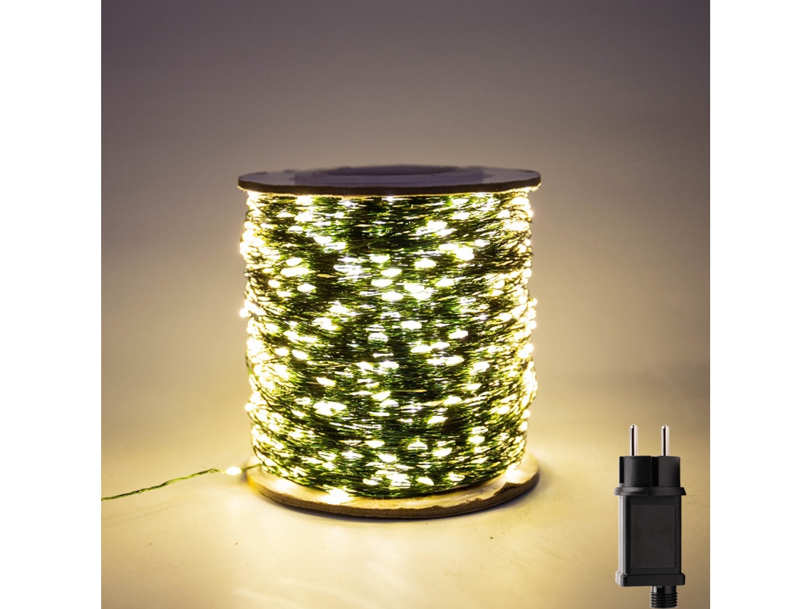 Cordão de Luzes Led Verde, Mini Luzes Led À Prova D'água MDUG (200.000 Leds Brancos Quentes)
