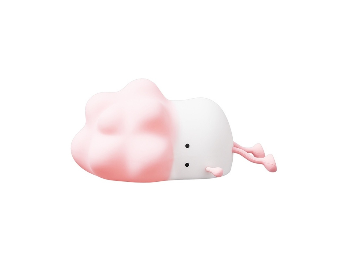 Luminária Noturna de Silicone em Formato Repolho com Controle Pressão, Superfície Macia, Recarregável, com Dimmer de 3 Posições, Rosa BRILVIBERA