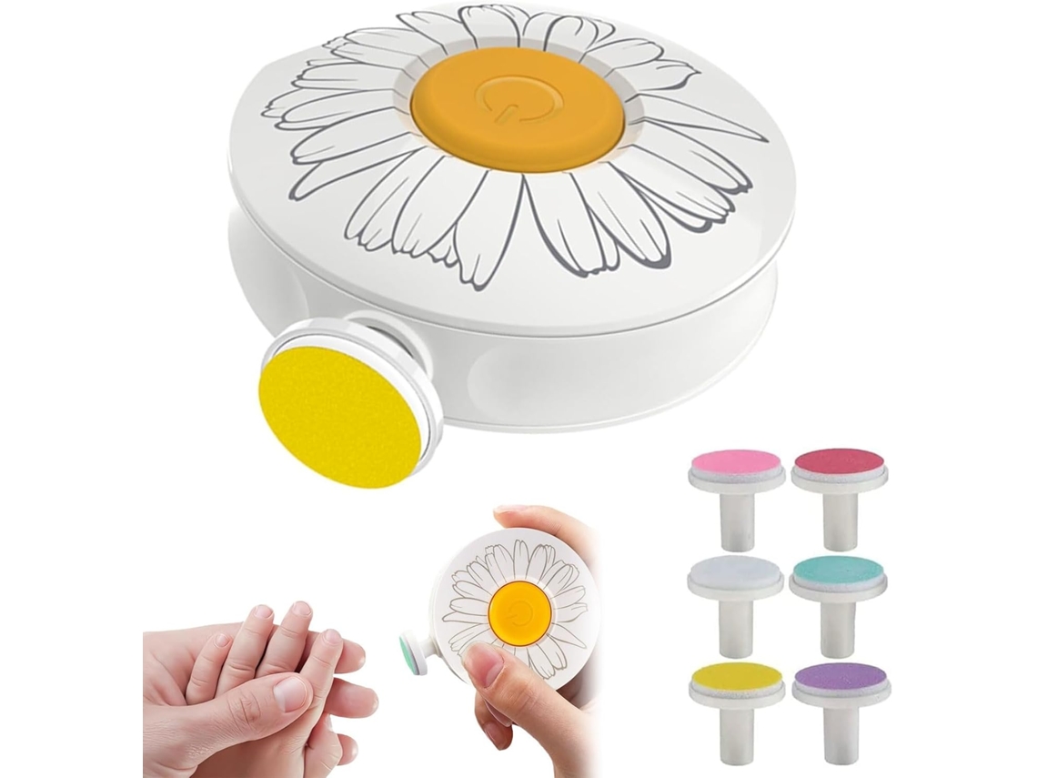 Lixa Unhas Elétrica Infantil Branca com 6 Cabeças, Segura, para Crianças/adultos ZYBLSSBB