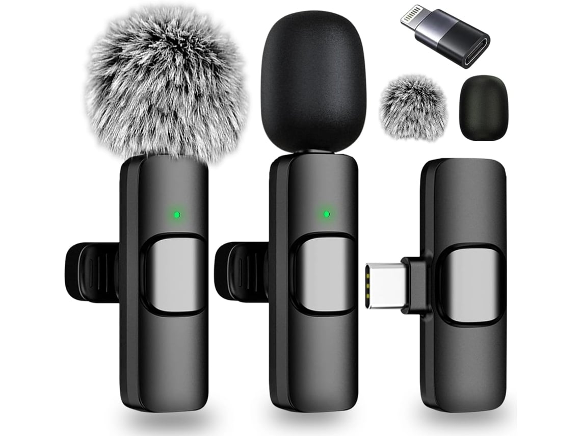 Os Mini Microfones Sem Fio Bluetooth Para Iphone, Android E Ipad Podem Ser Usados Para Gravar Vídeos.