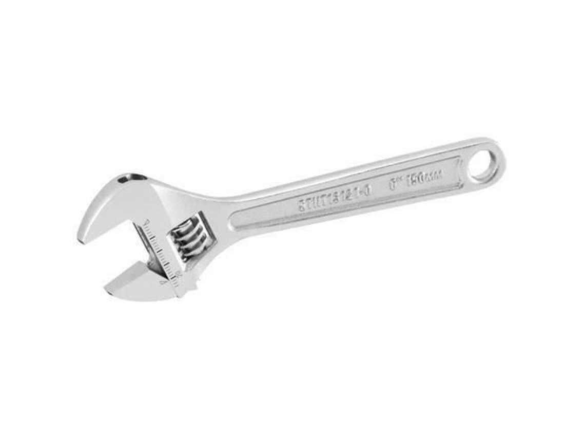 Chave Ajustável Stanley Cromo Vanádio 150mm Mordentes 15° Roda Dentada