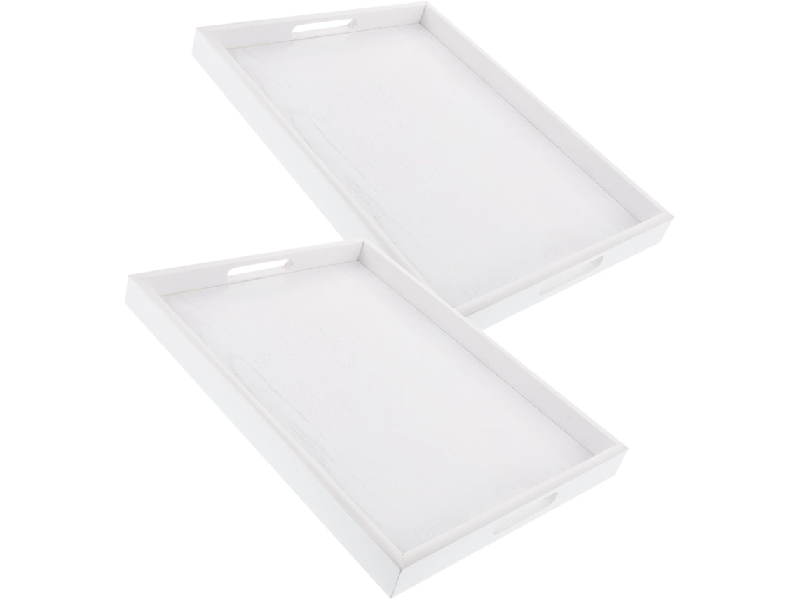 Bandeja Retangular Com Alças Para Decoração De Mesa De Centro Ou Quarto.